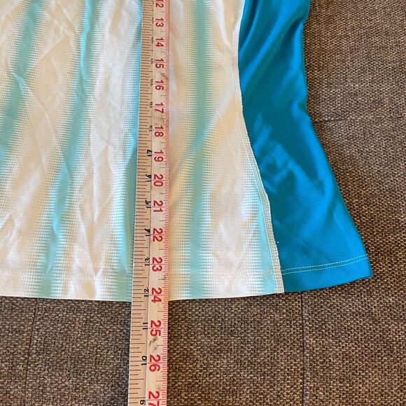 Womens Champion razor back shirt tee white and blue stripes size EXTRA LARGE - Picture 2 of 15